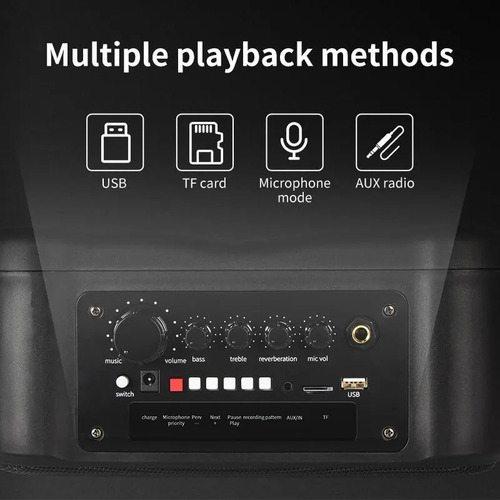 Megafono Portatil Bluetooth Con Microfono Inalambrico M-669i