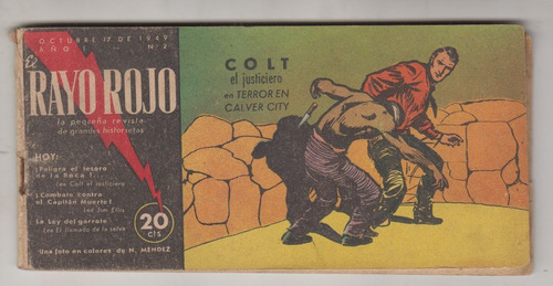 1949 Rayo Rojo Nº 2 Historieta Argentina Rara Escasa Comic