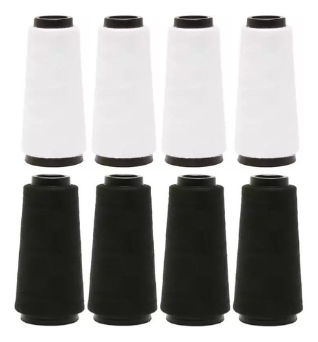 8 Cone Linha Reta Para Máquina De Costura - Preto E Branco