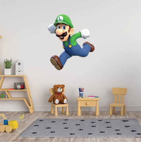 Adesivo De Parede Luigi Nintendo Tamanho 50x60cm