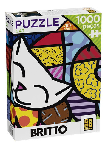 Puzzle 1000 Peças Romero Britto - Cat Grow