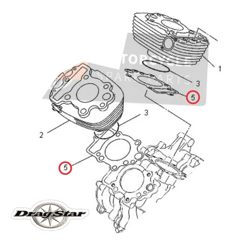 Juntas Base Cilindro Yamaha Virago 535 (1988 - 2008)