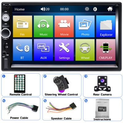 Radio Pantalla Para Carro Bluetooth Usb Camara De Retroceso 