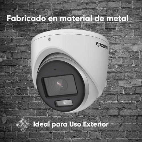 Epcom Kit De 4 Camaras De Seguridad Metalicas Con Microfono Turret 3k Imagen A Color 24/7 Para Uso Exterior + Dvr 4ch Turbohd Con Detección De Movimiento Y Salida De Alarma Ev8004e3k-plus-sc+2tb
