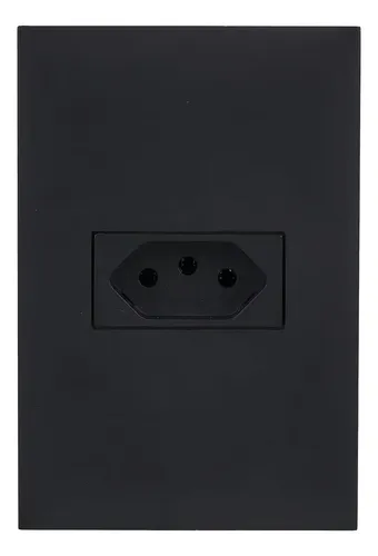 Tomada Horizontal Blux Recta 20A 4x2 Preto Satin