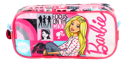 Cartuchera Doble Barbie Focus On The Good Doble Wabro Color Negro