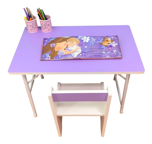 Escritorio Y Silla Plegable Para Niños 2-6 Años