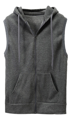 Chaqueta Delgada Q Para Hombre, Sin Mangas, Con Capucha Y Ci