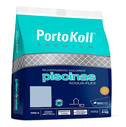 Rejunte Para Piscina Porto Koll 4kg Cor Azul Celeste