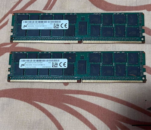 Memoria Ram Ddr4 Con Ecc 2x16 C/u, Total 32 Gb (Usado)