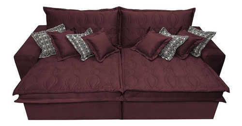 Sofá Retrátil 2,32m Pocket Cama Inbox Supreme Suede Vinho