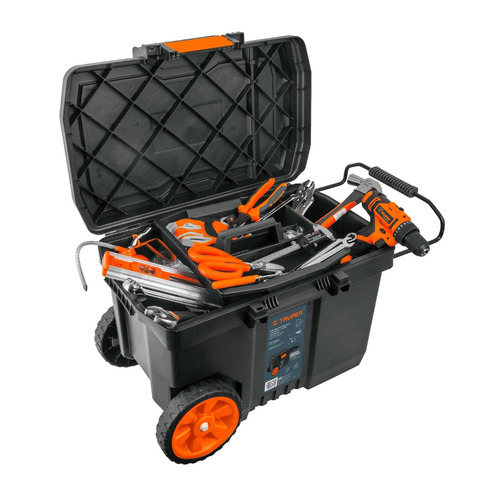 Imagen 3 de 4 de Caja de herramientas Truper CHP-23R de plástico con ruedas 39cm x 58cm x 43cm negra