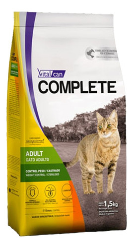 Alimento Complete Para Gatos Castrados Control Peso X 1.5 Kg