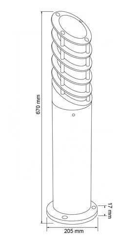 Baliza De Aluminio 23w 100-240v Altamira 670mm Tecnolite