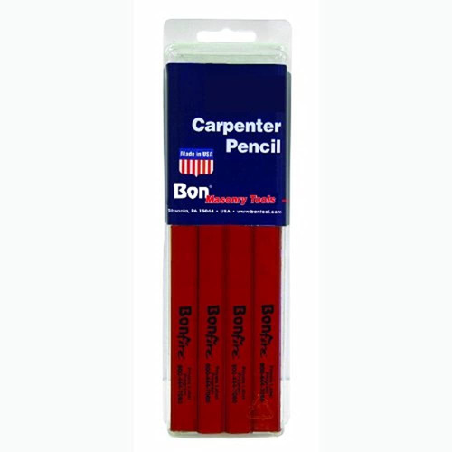 Bon 84841 7inch Carpenter Pencil Black Hard Lead Con Carcasa