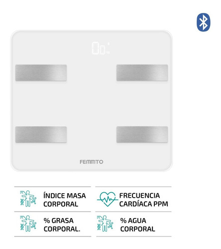 Imagen 7 de 10 de Balanza Digital Para Personas Femmto B04 Bluetooth Corporal