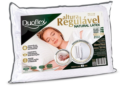 Travesseiro Duoflex Altura Regulavel Latex Luxo Rl1100 50x70