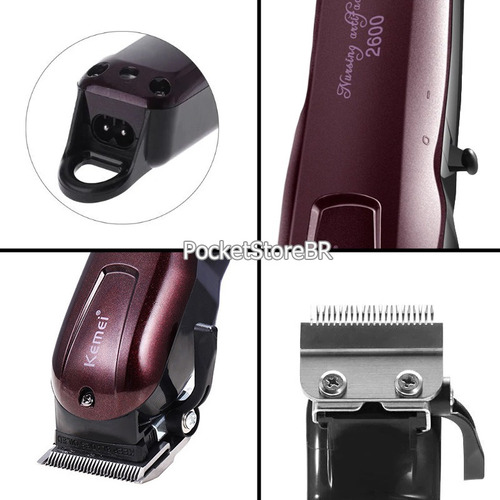 Máquina Cortar Cabelo Profissional Sem Fio Kemei Km-2600