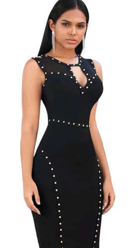 Vestido negro con estoperoles deals