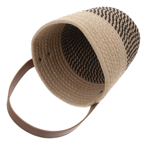 Cesta Colgante De Pared Tejida Con Cuerda De Algodón, Con He