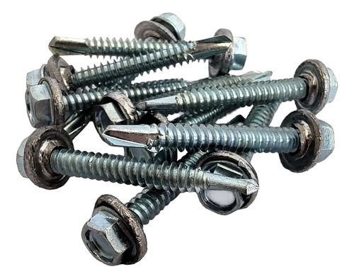 Tornillos Autoperforante Hexag. Mecha 14x2 Sello Plomo 100u.