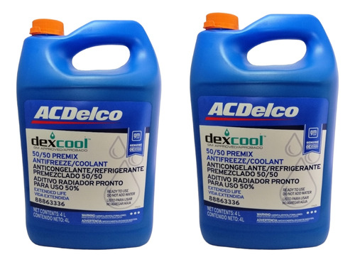 Refrigerante Acdelco Dexcool 50/50 Original Importado 4 Lts