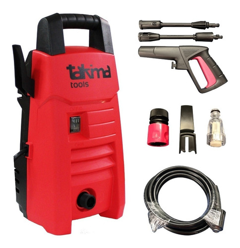 Hidrolavadora Eléctrica Takima TKPW1200-13 1200w 1300psi Altapresión Color Roja