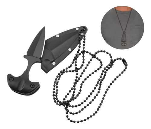 Push Dagger Puñal Pua Secret Defensa Personal Daga Collar Color Negro