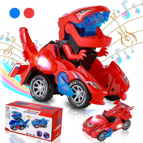 Juguete Coche Dinosaurio Transformer Con Luz Regalo P/niños