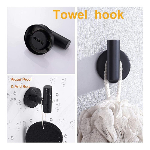 5pcs Kit De Soporte De Toalla Montado En La Pared Para Baño
