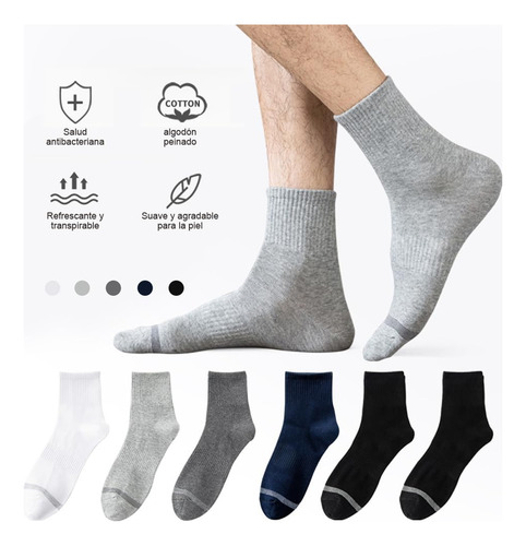 6 Pares De Calcetines Deportivos Para Hombre Y Mujer,
