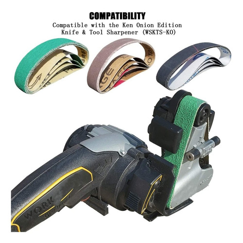 Imagen 3 de 6 de 24 Pcs Knife Sharpener Sanding Belts, 3/4 X 12 Replacement