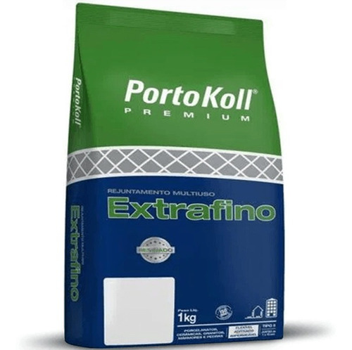 Rejunte Porcelanato Extra Fino Cinza Platina 1kg - Portok