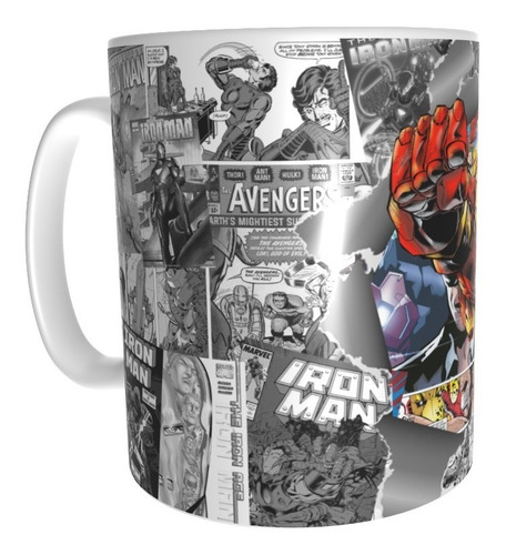 Imagen 2 de 4 de Taza Comics Coleccionable Iron Man Tony Strak Vengadores #07