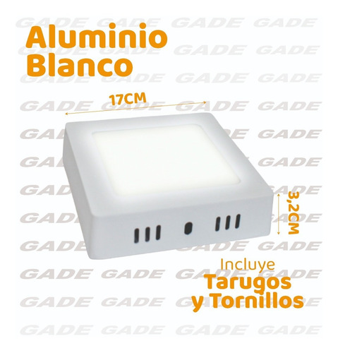 Imagen 4 de 8 de Plafon Aplicar Led 12w Cuadrado Luz Fria Jieli