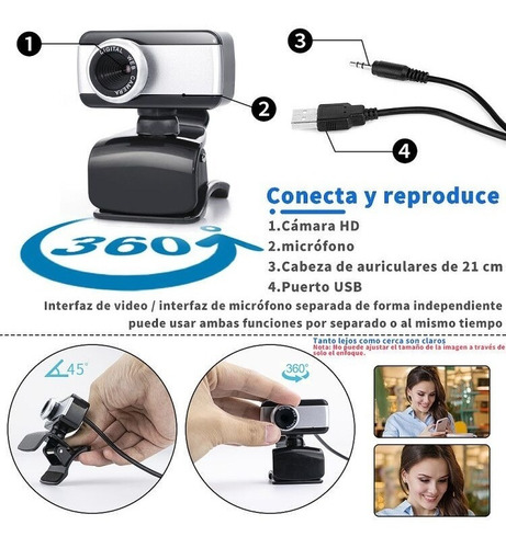 Camara Web Con Microfono Hd Usb Mini Webcam Para Computadora
