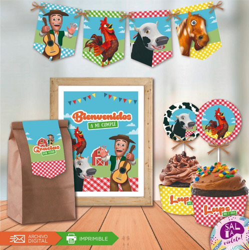 Kit Imprimible La Granja De Zenon Deco Cumpleaños Candy Bar 