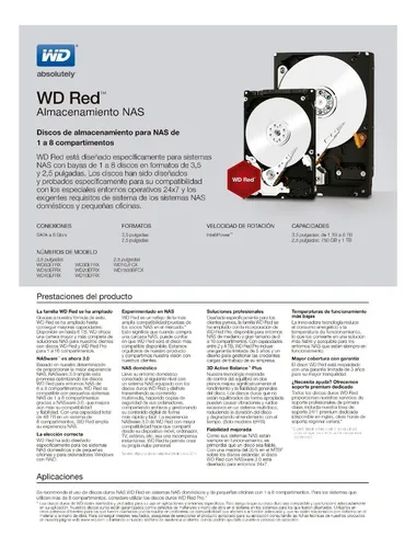 Western Digital Wd Red 2tb Disco Duro Sata Pc Escritorio