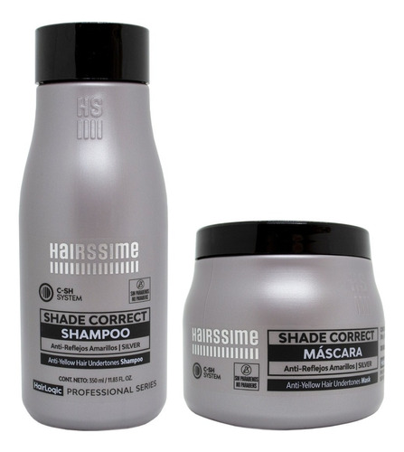 Hairssime Shade Correct Shampoo + Máscara Silver Chico 6c