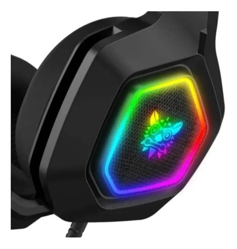 Imagen 2 de 9 de Audífono gamer Onikuma K10 negro con luz rgb LED