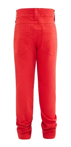 Calça jeans hotsell vermelha masculina infantil