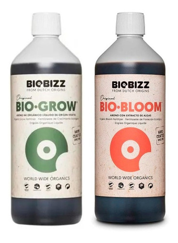 Biobizz Combo Bio Grow Bloom Fertilizantes Orgánicos 1 Litro