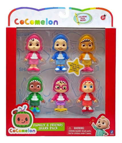 Cocomelon Set 6 Muñecos C/disfraz Tiburon Int Cmw0092 Srj