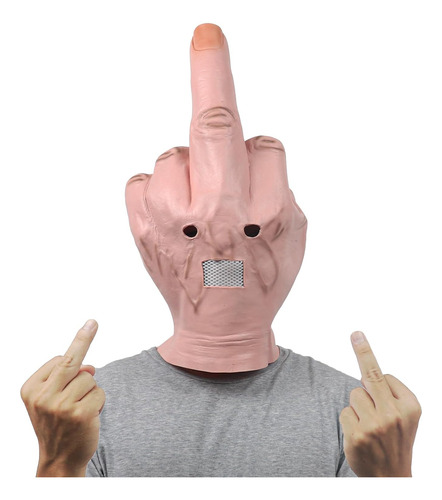 Halloween Middle Finger Head Mask Mask Con Dedo Con Máscara