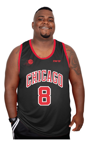 Regata Plus Size Dry-fit Chicago Bulls Basquete Extra Grande