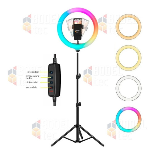 Aro De Luz Led Fotografía Iluminador Trípode Rgb