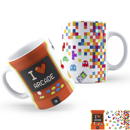 Taza Cerámica I Love Arcade Calidad