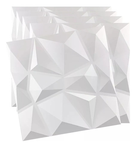 Panel 3d Decorativo 30x30cm Paquete 12pz Pared Blanca Color Blanco