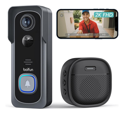 Timbre De Video Inteligente Wifi Doorbell Inalámbrico 2k