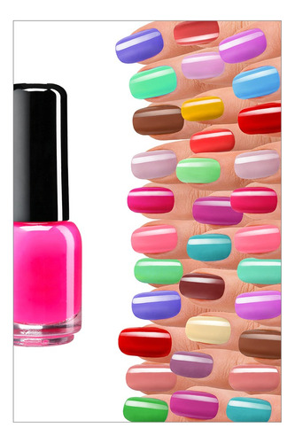 Painel Adesivo De Parede - Manicure - Esmaltes - 1431pnp Cor Colorido